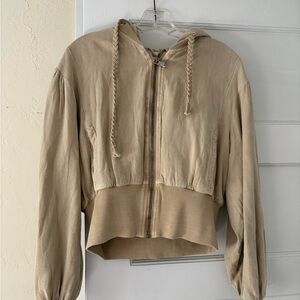 We The Free Tan Hooded Bomber Jacket